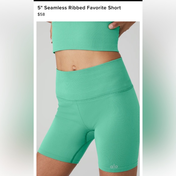 Alo Seamless Ribbed Shorts - Picture 1 of 5